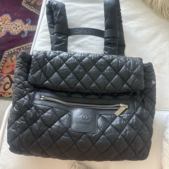 Rare CHANEL cocoon rectangular backpack 2010A black quilted nylon Karl Lagerfeld - Picture 3 of 16